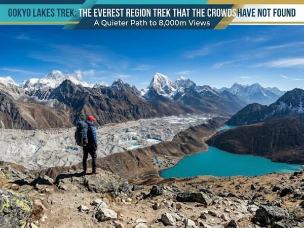 Gokyo Lakes and the village at the end of the Gokyo valley trek in the Everest region